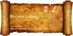 Rocska Lajos névjegykártya